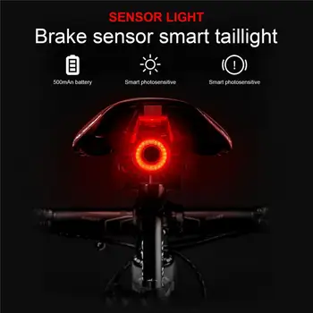  Smart Požičovňa Brzdy Zadné Svetlo Automatické Snímanie Svetla Rainproof LED zadné svetlo s USB Nabíjateľné Cestný Bicykel zadné Svetlo dc svetlo bicicleta