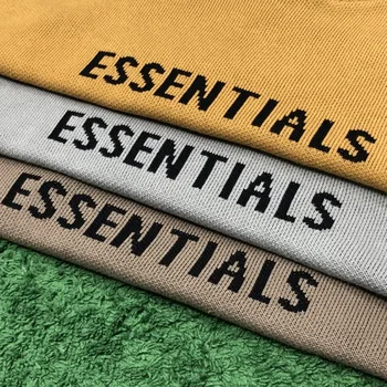  Najlepšia Kvalita 1:1 Essentials 7. Zber Zrastov Hoodies Muži Ženy Streetwear Essentials List Pletené Mikina Hrubé Hoodies