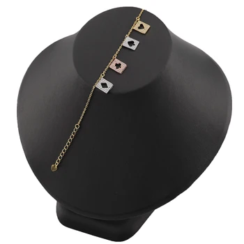  Módne šperky poker-tvarované zirkón micro-intarzované náhrdelník s náušnice a náramok, ideálny pre každodenné strany darčeky S1461