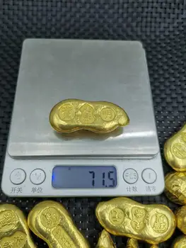  Nádherné imitácia mosadz gold ingot (arašidy) ornament (jednotná cena)