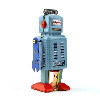  NOVÉ 1pc Vintage Mechanické Hodinky Vietor Až Kovové Walking Robot Tin Hračka pre Deti Darček na celom Svete Hot Predaj