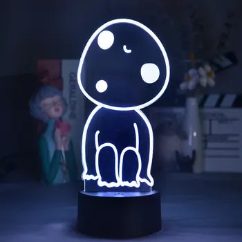  Anime Princezná Mononoke Hime Obrázok Kodama 3D Svietidlá LED Neon Nočné Osvetlenie Krásne Darčeky RGB Spálňa Nočný Stolík písací Stôl Dekorácie