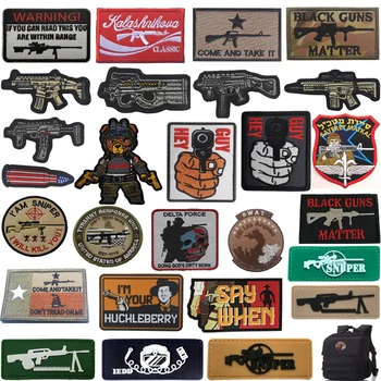  Sniper ZBRANE Odznak Armády Vojenské Taktické Výšivky Háčik Škvrny PVC Oblečenie Patch, Čiapky, Tašky, Batohy Sewings Appliques