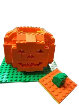  MOC DIY Halloween Tekvica Model Tekvica Muž Stavebné kamene, Tehly Deti Montáž Hračky pre Deti, Mini Halloween Dary