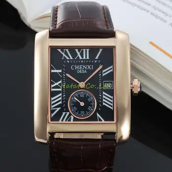  NATATE Mužov Nové Luxusné Značky Business Módny Trend Watch Autentické CHENXI nepremokavé Mužov kalendár Kožený remienok hodiniek 1140