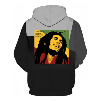  Bob Marley s Kapucňou, Mužov, Žien 3D Tlačené Šaty, Dlhý Rukáv Top Harajuku rekreačný Šport Beh 2021 Jeseň Nový Hip Hop Oblečenie