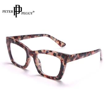  Vintage Obdĺžnik Okuliare Ženy Leopard Rámy Proti Modré Svetlo Módne Počítač Okuliare Predpis Kolo Krátkozrakosť okuliare