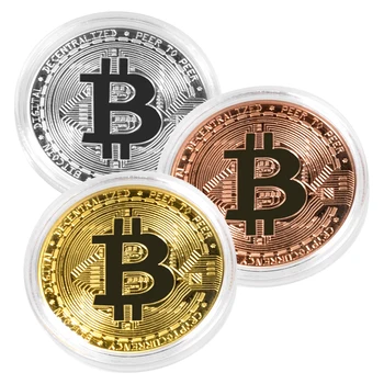  Pamätné Mince BTC Silver Rose Gold Plated Tvorivé Bitcoin Mince Zberateľské Fyzickej Imitácia Antického Umenia Kolekcie Darček