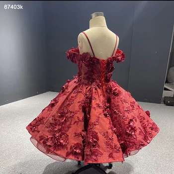  RSM67403K 2022 princezná šaty pre dievčatá princezná preals čipky kvet červené šaty pre dievčatá strana plesové šaty, платье на выпускной сад