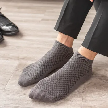  Krátkej Trubice pánske Bambusové Vlákno Ponožka Business Krátke Priedušné Ponožky Vysokej Kvality Veľké Veľkosti EU39-48 pánske Ponožky Pánske Ponožky