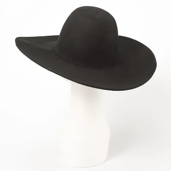  01909-HH8129 vysoký vrchol čiernej vlny formálne fedoras klobúk muži ženy voľný čas panama jazz klobúk