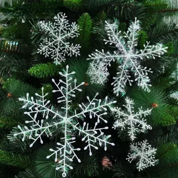  30pcs Vianočné Snehové Vločky, Biela Vločka Vianočné Vločky Umelé Ozdoby Na Vianočný Stromček, Dekorácie Natal