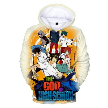  Nový God of High School s Kapucňou, Tepláková súprava Ženy Mikina pre Mužov s Kapucňou, Deti Streetwear 2021 Japonské Anime Nadrozmerné Oblečenie