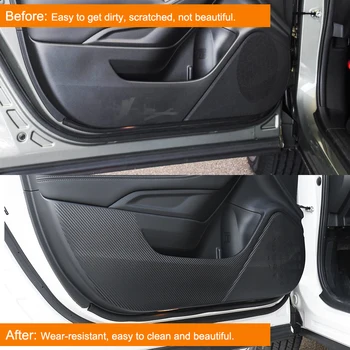  QHCP Dvere Auta Anti-kop Nálepky, karbónová Fólia na Ochranu 4Pcs/Set Black Hodí Pre Subaru Forester 19 20 21 Interiéru Príslušenstvo