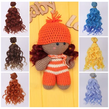 15*100 cm bábiku vlasy Skrutku Kučeravé Vlasy Rozšírenia pre Všetky Bábiky DIY Vlasy, Parochne Tepelne Odolných Vlákien Vlasy Wefts Príslušenstvo hračky