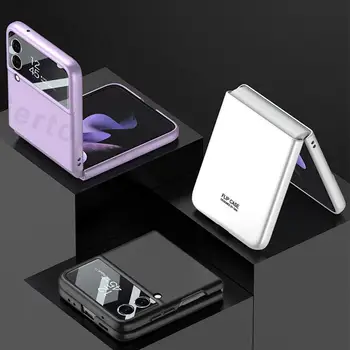  Jasné Kryt Pre Samsung Galaxy Z Flip 3 Case Ultra thin Coque Pre Samsung Z flip3 Shell Ochranné Puzdro S Krúžkom Shockproof