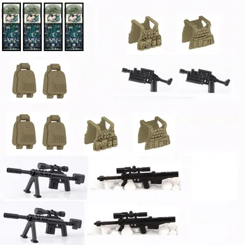  Špeciálnych Síl Vojenského Vesta Vojak Taktické Ostreľovačov Zbrane Zbrane SWAT Stavebné Bloky MOC Tehla Údaje Hračky pre Deti Mesta