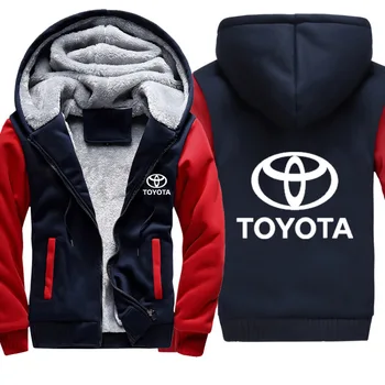  Hoodies Mužov Toyota Auto Logo Tlače Mens Bunda s Kapucňou, Zimné Zahustiť Teplé Fleece bavlna Zips Raglan Kabát Muž Tepláky