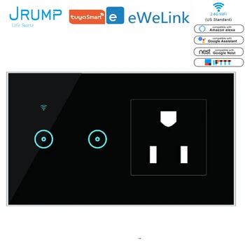  JRUMP Wifi Smart Touch Prepínač Hlasové Ovládanie Spínač svetiel S American Standard Smart Power Socket Práce Alexa Echo Domovská stránka Google