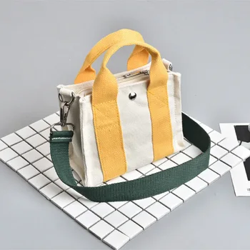  ženy taška 2020 nový kórejský Patchwork Klapka Plátno Lady taška cez rameno kabelke peňaženku, telefón taška Preppy štýl jednoduché