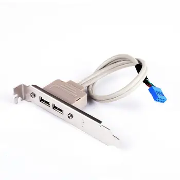  Základná doska 2 Port USB 2.0-9 Pin Hlavičky Držiak Predlžovací Kábel Adaptéra Pre Počítač Držiak Zadný Panel 9 Pin Predĺžiť Kábel