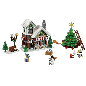  Mesto Vianočné Zimné Obce Sánky Gingerbread House 10267 Zimné Obce Toy Shop 10249 10293 Stavebné Kamene, Tehly Deti Hračky