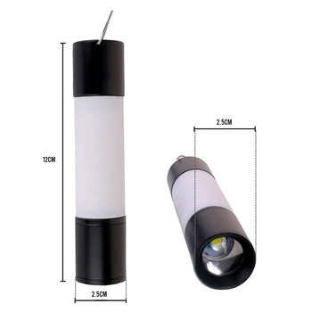 1-5 ks USB Nabíjateľné Závesné Svietidlo Zoomovateľnom Hliníkovej zliatiny + ABS LED Baterkou Camping Stan na Čítanie Pochodeň Vonkajšie Nočné Svetlo