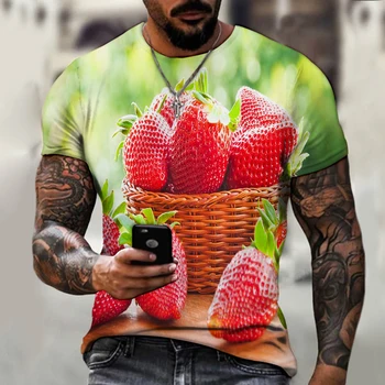  Novinka Ovocie Štýl 3D Žien a Mužov Vytlačené T-shirt Ovocie Potraviny 3D T-shirt pánske Hip Hop Okrúhlym Výstrihom, Krátky Rukáv