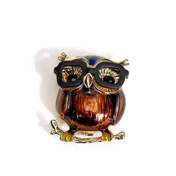  Morkopela Roztomilý Smalt Sova Brošňa Pin Vintage Vták Brošňa Pre Ženy, Mužov Halloween Darček šperky