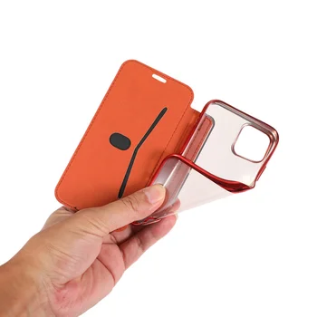  Ultra Tenké Liči Kožené puzdro pre iPhone 12 Mini 11 Pro XS Max XR Apple 8 7 6 5 Plus SE 2020 Flip Cover Pokovovanie Okraja Telefónu Tašky