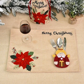  3PC Stolový Držiak na tašku Vianočné 2020 Snehuliaka, Vianočné Dekorácie, domáce dekorácie príslušenstva Kuchyne Stolový Držiak