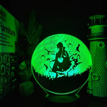  Naruto Uchiha Itachi 3D Nočné Osvetlenie Ilúzie Led Anime Postavy Darček pre Deti Výzdoba Domov Osvetlenie Farba Changinf Lampara