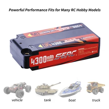  SUNPADOW 2S Shorty Lipo Batérie 7.4 V 4300mAh 70C Prípade Pevného s 4 mm Guľka pre RC 1/10 Rozsahu Vozidla Auto Truck Nádrž Buggy Champ