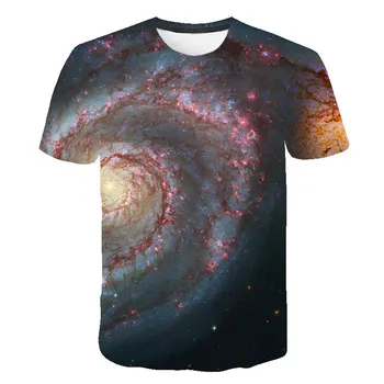  Hviezdne Nebo Tlač T-Shirts 4t-taktné-14T 2021 Lete Nové 3D Vytlačené Chlapec-Krátke Rukávy Tričko Fashion Príležitostné O-Krku Detí T-Košele