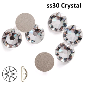  Doprava Zadarmo! 288pcs/Veľa, AAA Čínsky Najvyššej Kvality ss30 (6.3-6.5 mm) Crystal/Clear Ploché Späť Nail Art Non Rýchla oprava Kamienkami