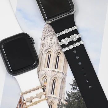  Kúzlo Dekoratívne Krúžok pre Apple Hodinky Kapela Silikónové Popruh Tvorivé Dekoratívne Nechty Watchband Príslušenstvo pre iwatch Náramok