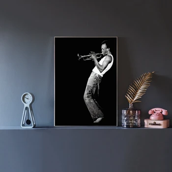  Miles Davis Black & White Jazz Plagát Hudobné Hviezdy Spevák Plagát, Tlač Plátno Tlačiť Domáce Dekorácie Darček Nástenné Maľby, Bez Rámu