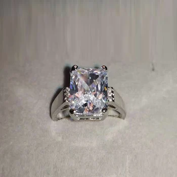  Utimtree Nový Hot Veľká Biela Crystal Kameň Snubné Prstene pre Ženy, Strieborné Šperky, CZ Zirkón Zapojenie Promise Ring Pásma Anillos