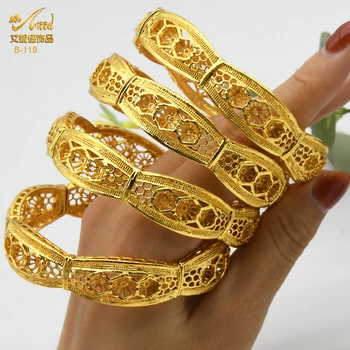 Indický Luxusné Prívesky Pre Ženy Nigérijský Svadobné Šperky Veľkoobchod Dizajnér Náramok Dubaj Bangles Pozlátené Šperky Dary