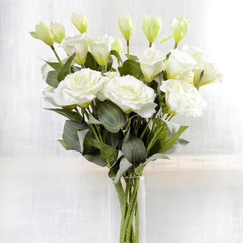  3 Hlavu Platycodon Grandiflorum Umelé Kvety Rastlín Domáce a Záhradné Dekorácie 70 cm svadobný Dar