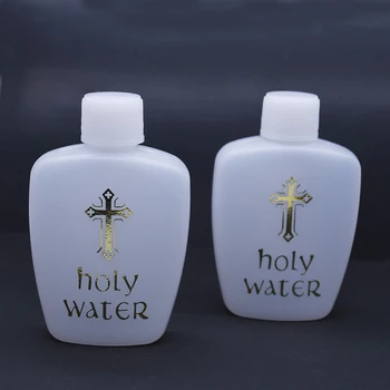  1PC 60ml Svätého Fľaša na Vodu Veľkonočné Plastová Fľaša na Vodu Náboženské Predmety a Veľkonočného Svätého Fľaša na Vodu S Zlata Blokovanie Logo