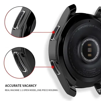  Puzdro pre Samsung Galaxy Sledovať 46 mm 42mm/Výstroj S3 hranici nárazníka mäkké smart hodinky, doplnky pokovované ochranné GearS3 shellcase