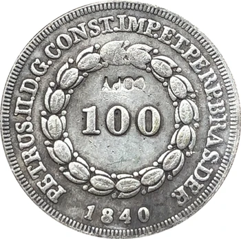  1840 Brazília 100 Reis mince KÓPIA