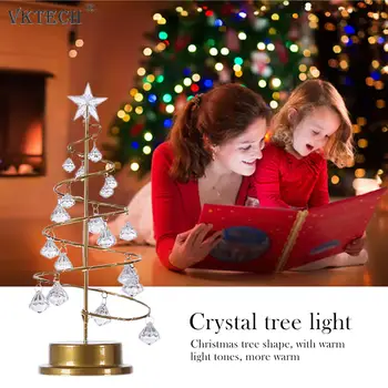 LED stolná Lampa Crystal Vianočný Stromček, Hviezda Dizajn, Kované Železné Atmosféru Dekoratívne Stôl Tabuľka Nočné Lampy, Spálňa Strany
