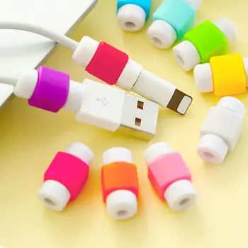  10pcs USB Dátový Kábel Ochranné Anti Break Kryt Rukáv Kompatibilný pre Nabíjanie iPhone Kábel Farba Náhodný