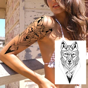  Realistické Black Tiger, Vlk Dočasné Tetovanie Nálepka Pre Mužov, Ženy Falošné 3D Tatoos Vodotesné Telo Umenia Maľby Tatoos Dekorácie