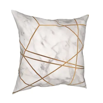  Zlaté Poly Mramoru Pillowcover Domova Moderné Mramorované Textúra Vankúše Hodiť Vankúš pre Obývacia Izba obojstranná Tlač