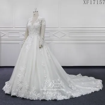 Beatuy svadobné XF 17157 Čipky Appliques svadobné šaty 2021A-Line Súd Vlak Elegantné a Top Fashion Tylu
