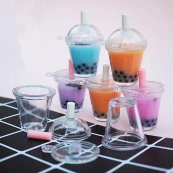  Boba Čaj 3D Miniatúrne Bublina Mlieko Čaj Doll House Piť Cabochon Mini Potraviny Šperky DIY Kawaii Dodávky Živice Šperky Nástroje