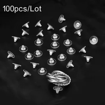  100ks/veľa Šperky Hľadanie Silikónové Gumy Náušnice Chrbtom Bezpečnosti Bullet Zátka Gumová Šperky Príslušenstvo DIY Ucho Zapojenie